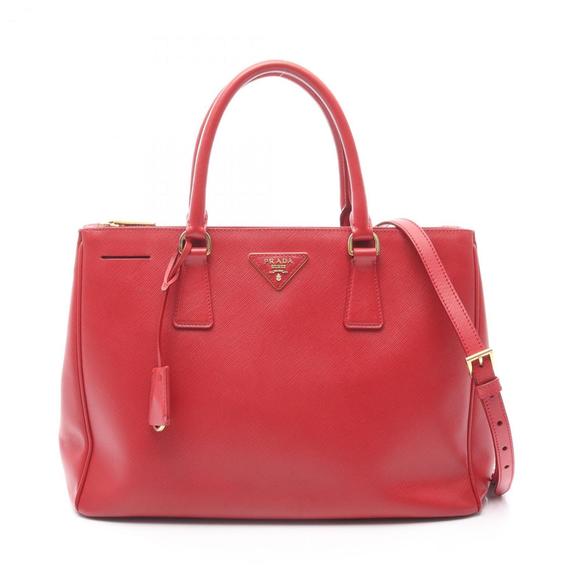PRADA Red Leather Saffiano Bag - Picture 1 of 15